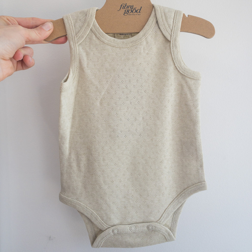 Pointelle Sleeveless Body Suit in Sage
